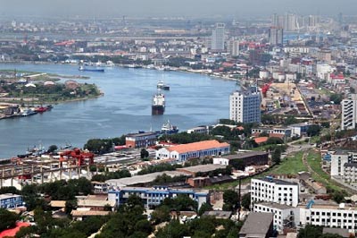 天津塘沽區(qū)海河外灘風(fēng)景