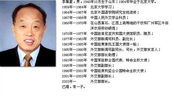 李肇星外長